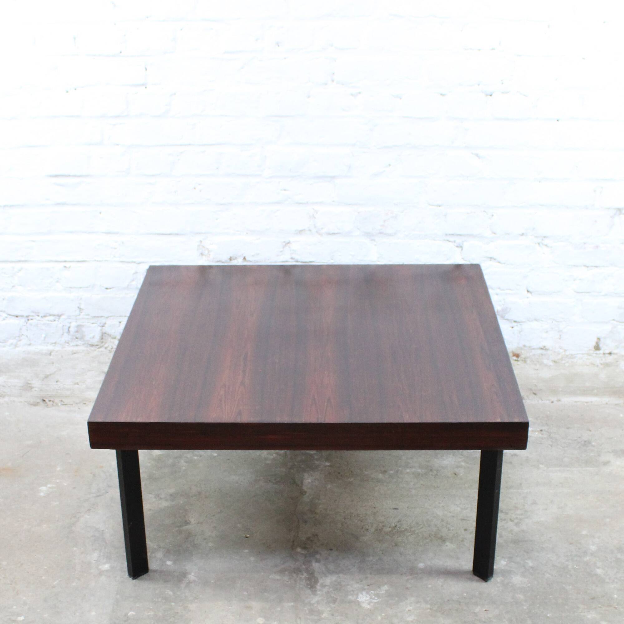 Square teak coffee table by Pierre Guariche for Meurop