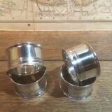 Set of 4 silver metal napkin rings