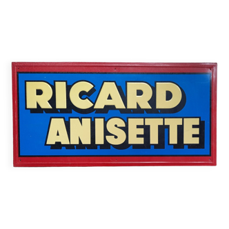 Old large sheet metal plate "Ricard anisette" 48x95cm 60's
