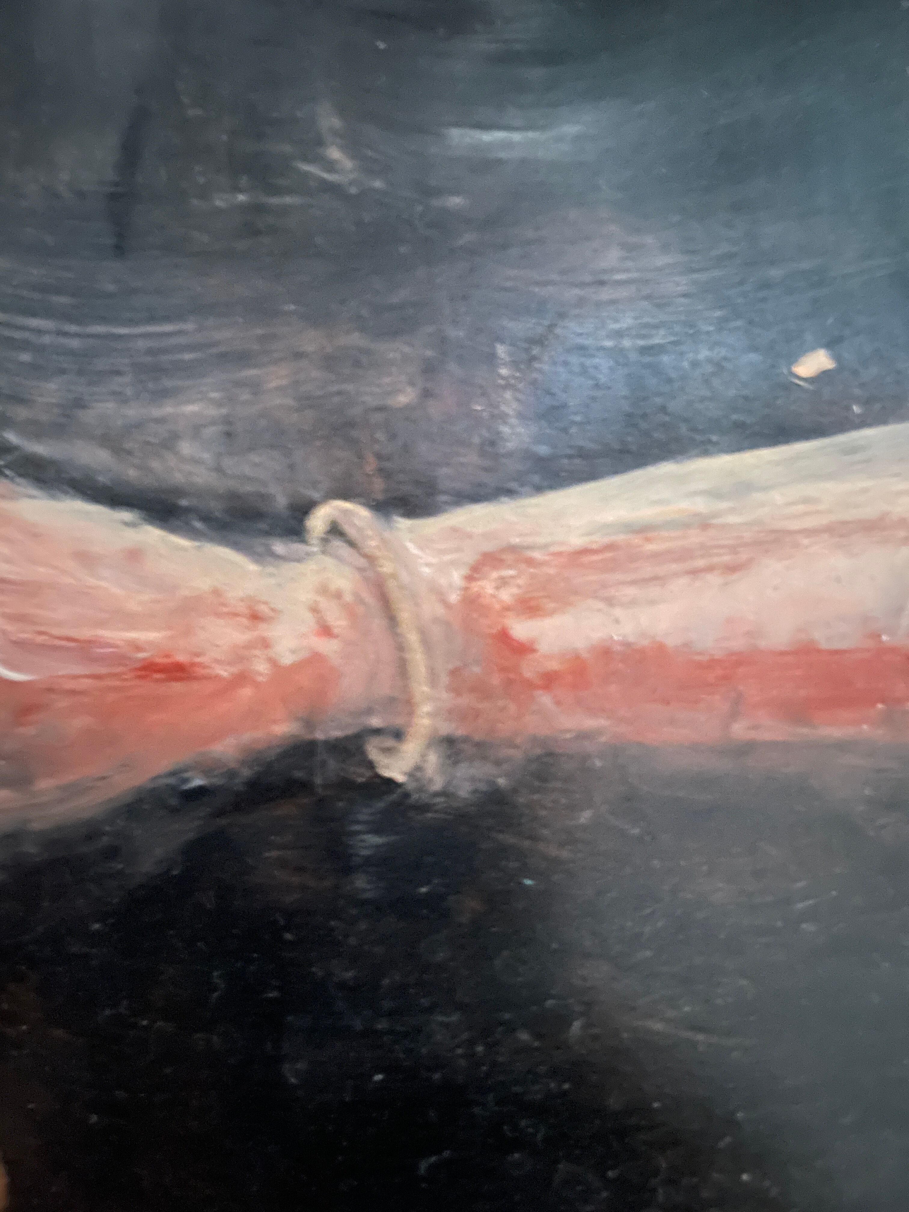 Oil painting on wood signed “golden autumn leaves”