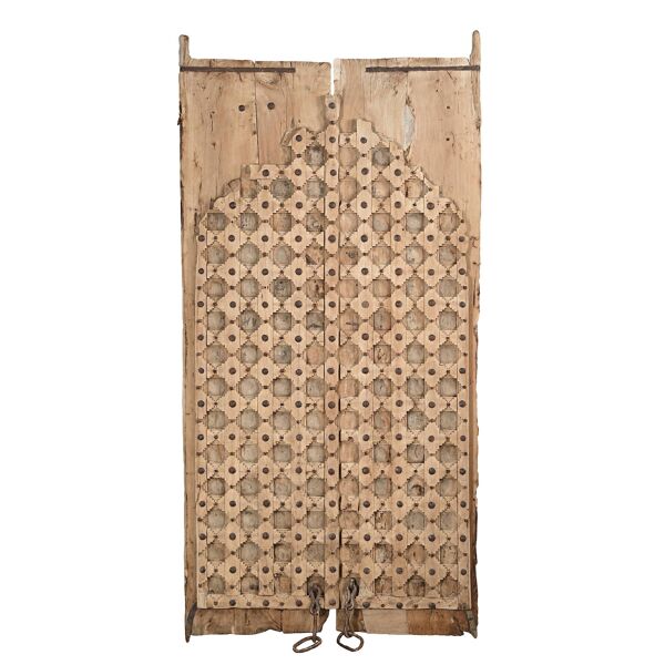 Nandra - Ancienne porte indienne en bois massif n°1