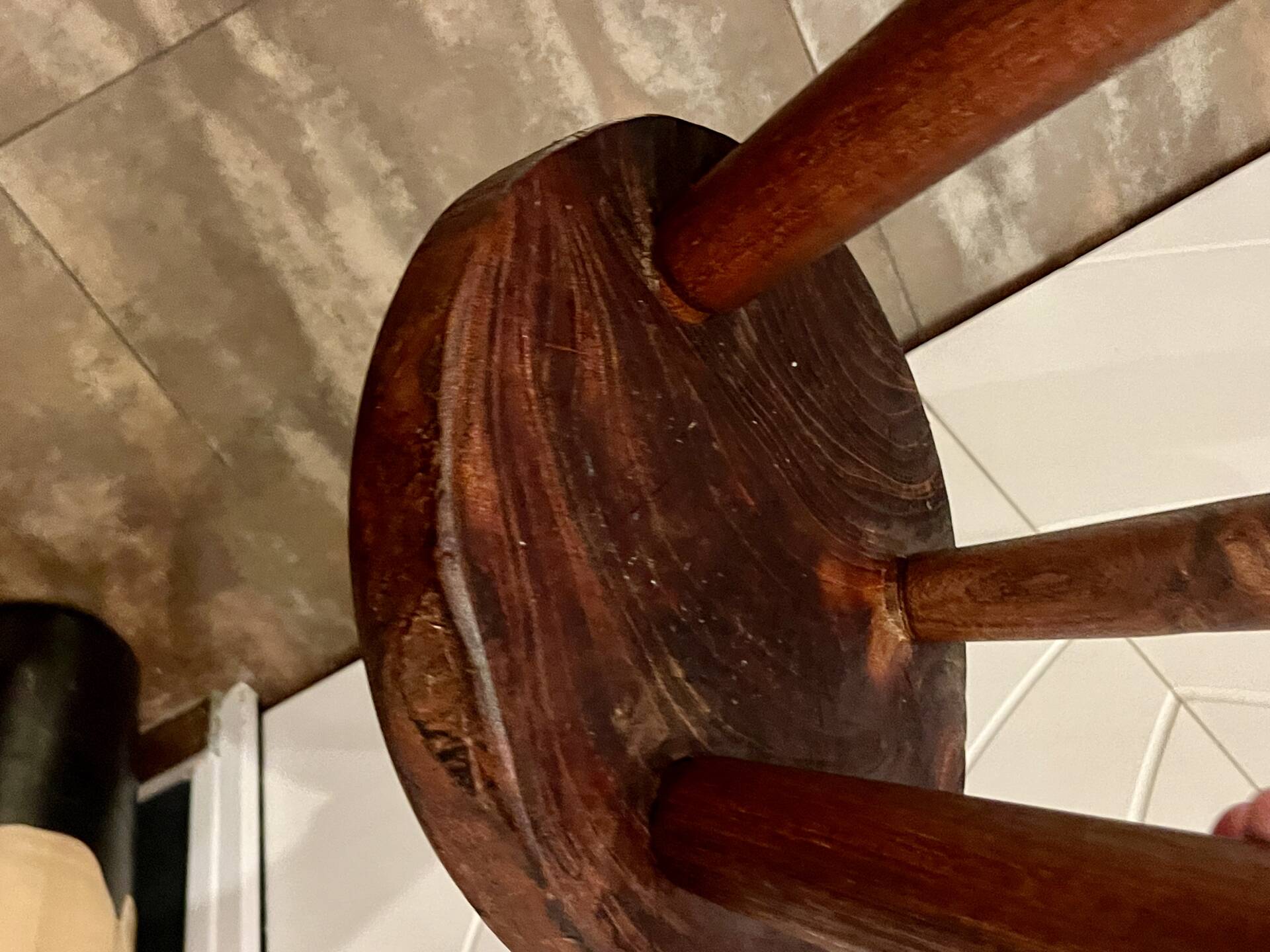 Vintage brutalist tripod shepherd stool mountain