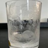 Série de 5 verres à whisky en cristal ciselé