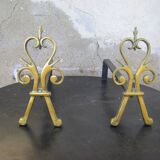 Pair of bronze andirons
