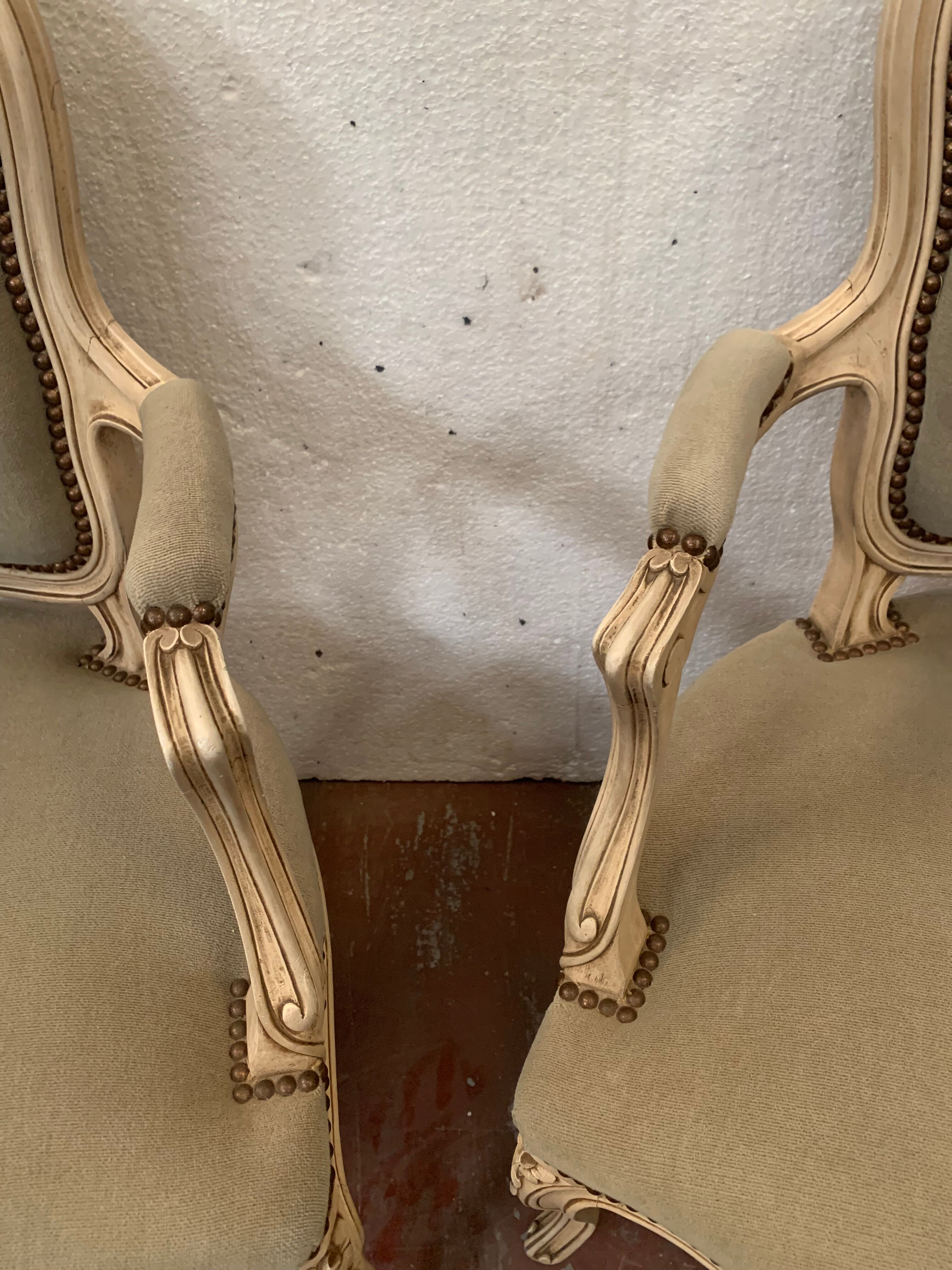 Pair of Louis XV style convertible in patinated beech XX century