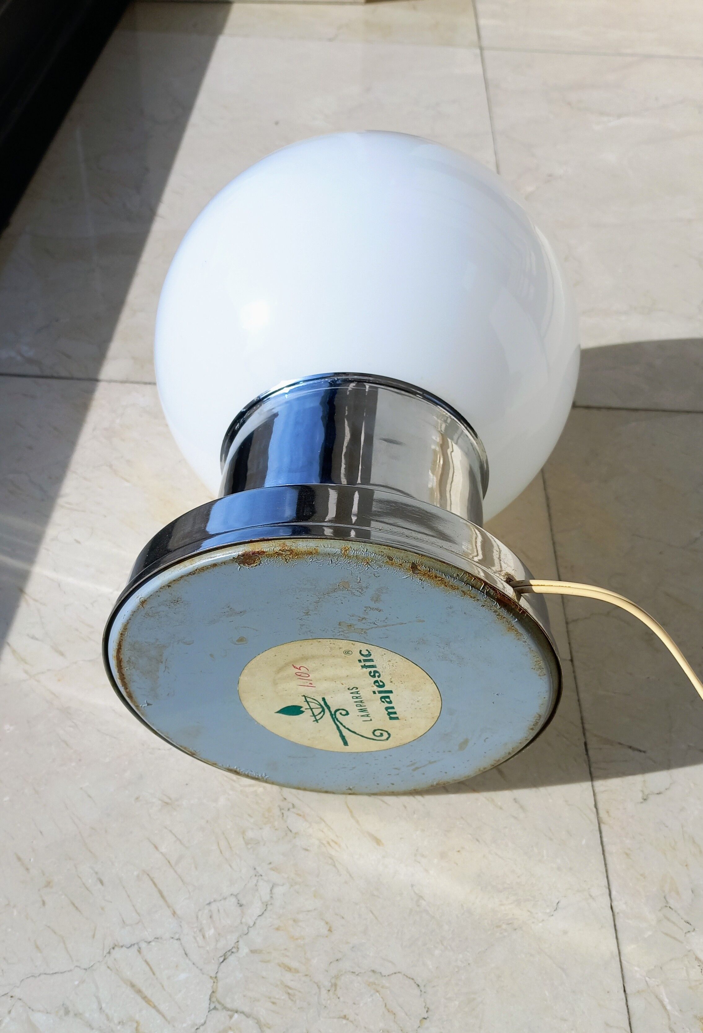 Pair of mcm chromed lamps