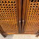 Shelves library in rattan and vintage cannage 70s