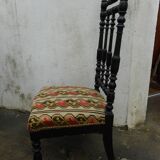 Chair Napoleon III, black turned wood
