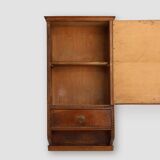 Art Deco Wooden Shaving Cabinet with Mirror, France 1930s