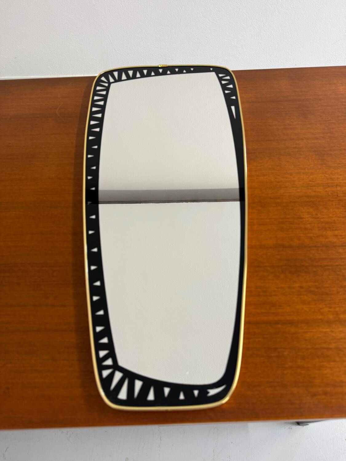 Antique asymmetrical mirror, Italian design by Dorian Tacchini, 1960s
