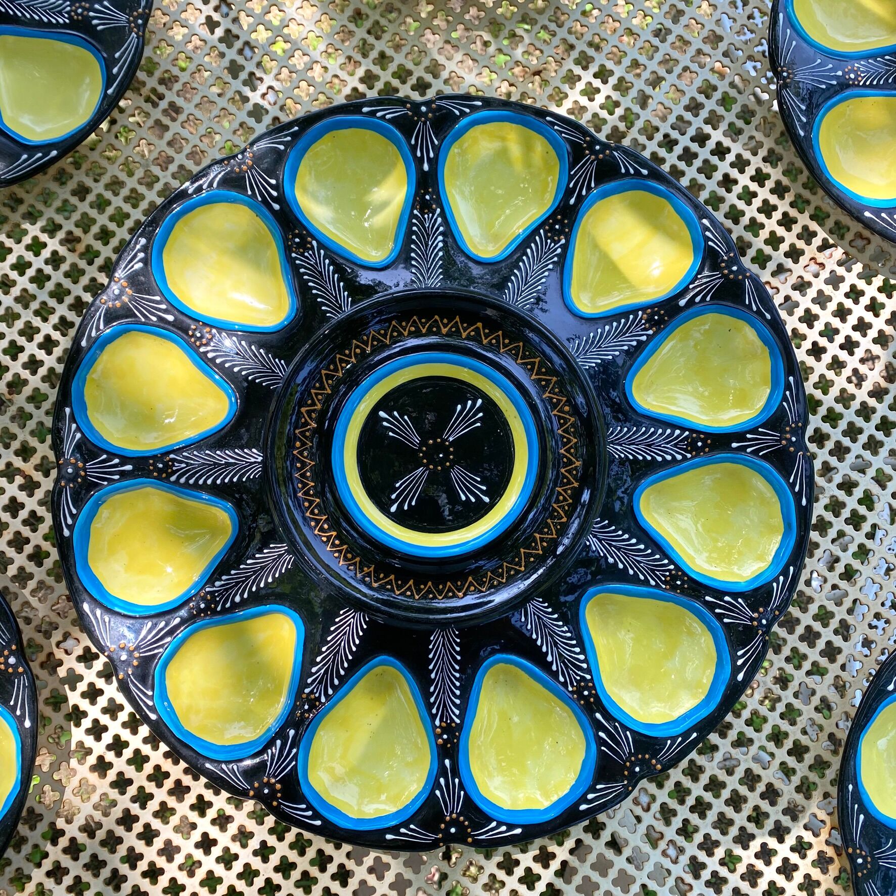 Oyster plates Quimper tableware or wall decoration