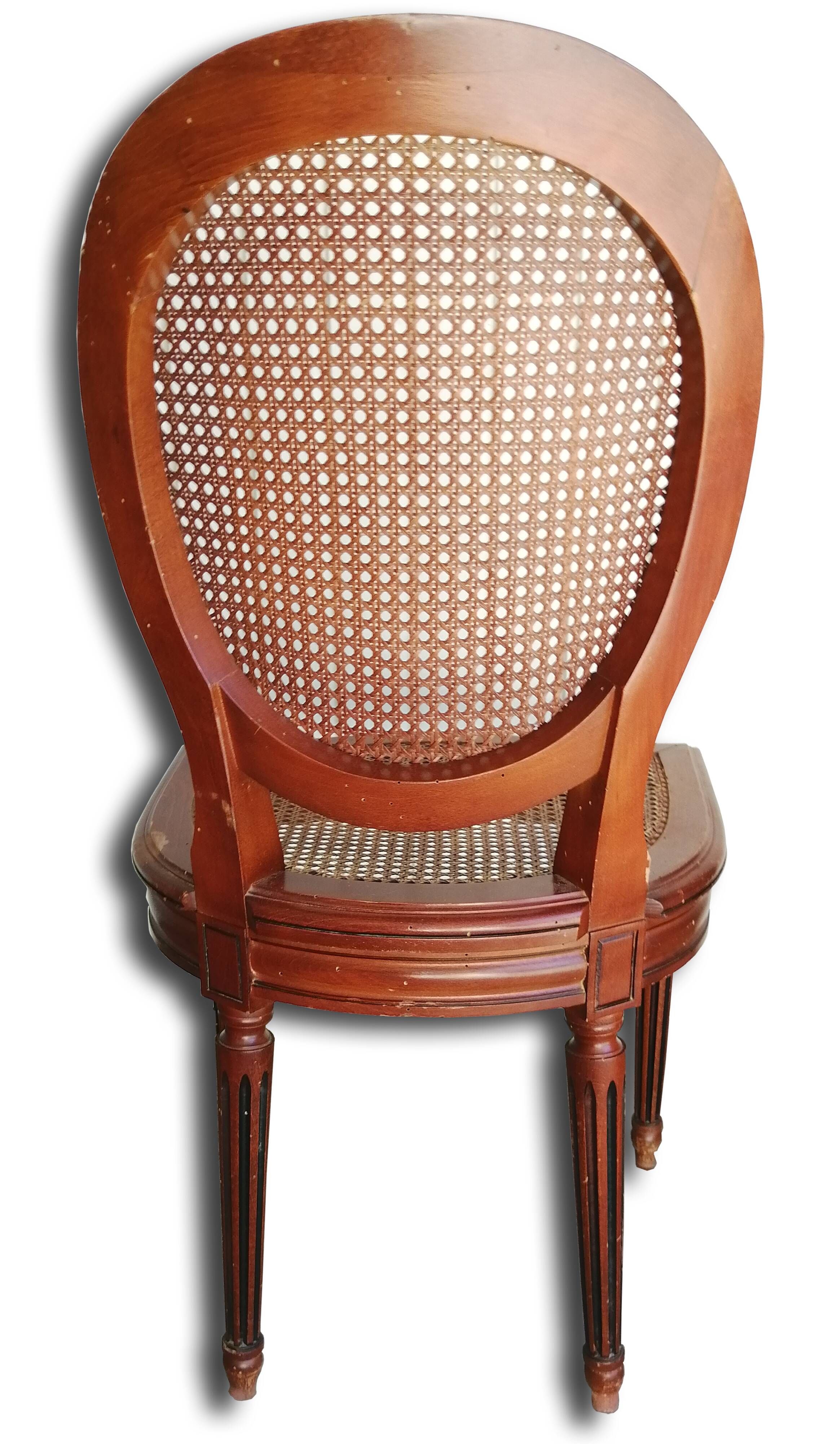 Pair of Louis XVI style medallion chairs vintage cyears