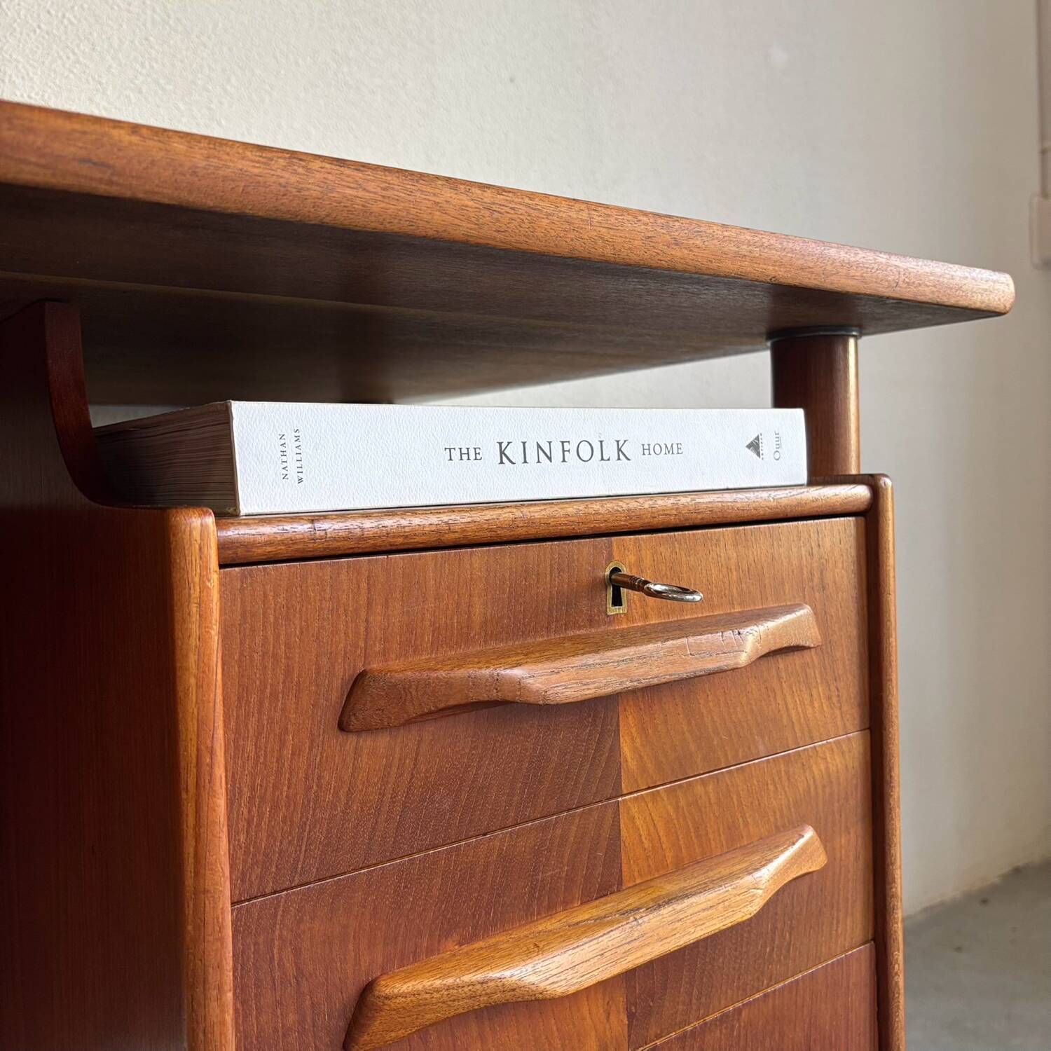 Vintage Danish freestanding desk teak