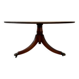 Regency Style Round Coffee Table Leather Top
