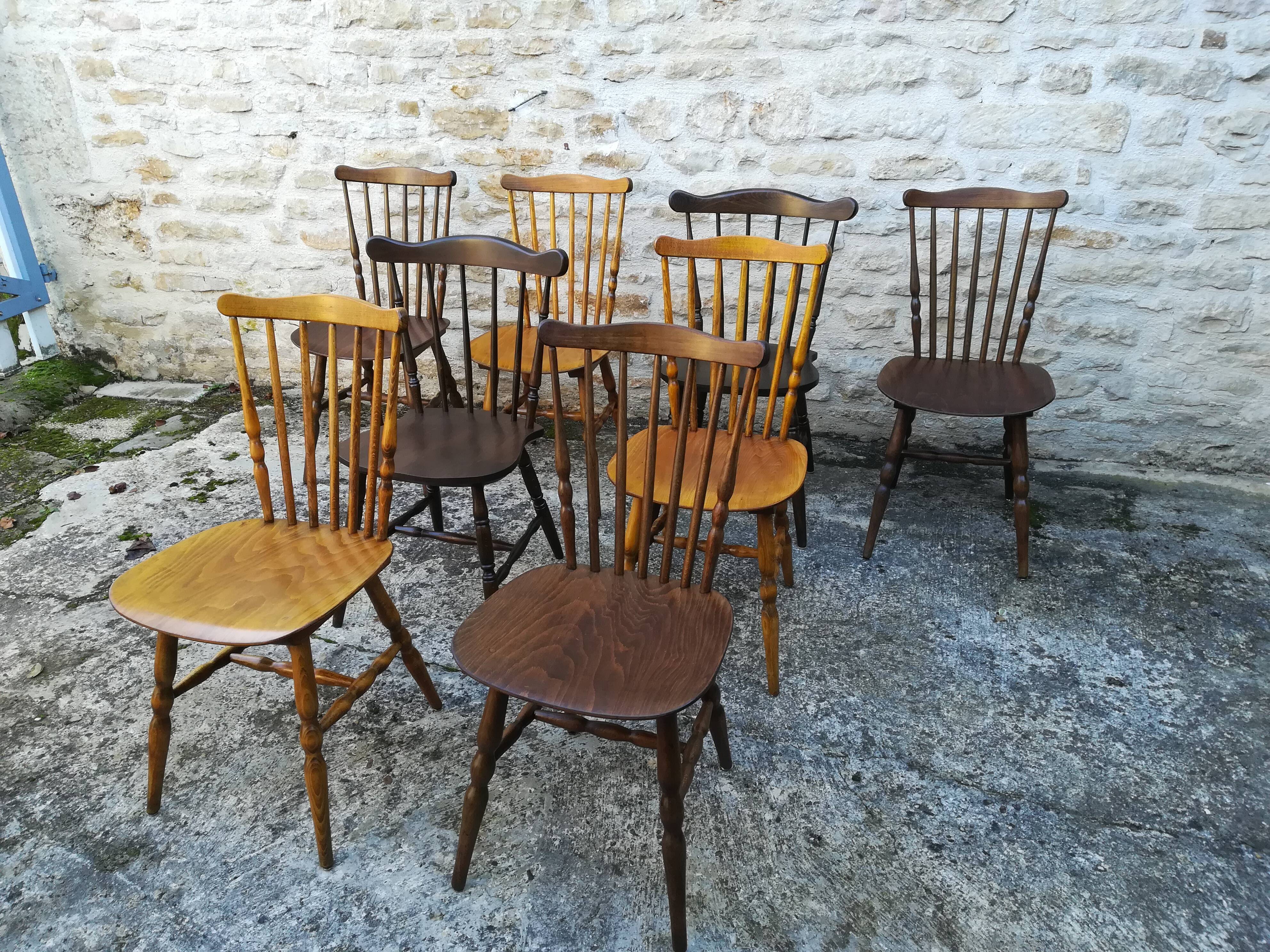 Mismatched bistro chairs