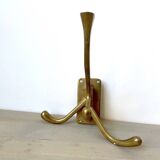 Art Deco Brass Coat Rack with 4 Hooks