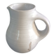 Vintage white glazed ceramic pitcher signed
