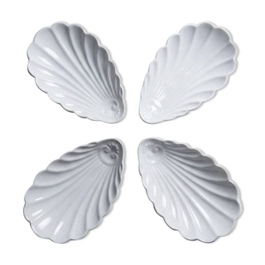4 raviers coquillage - porcelaine blanche