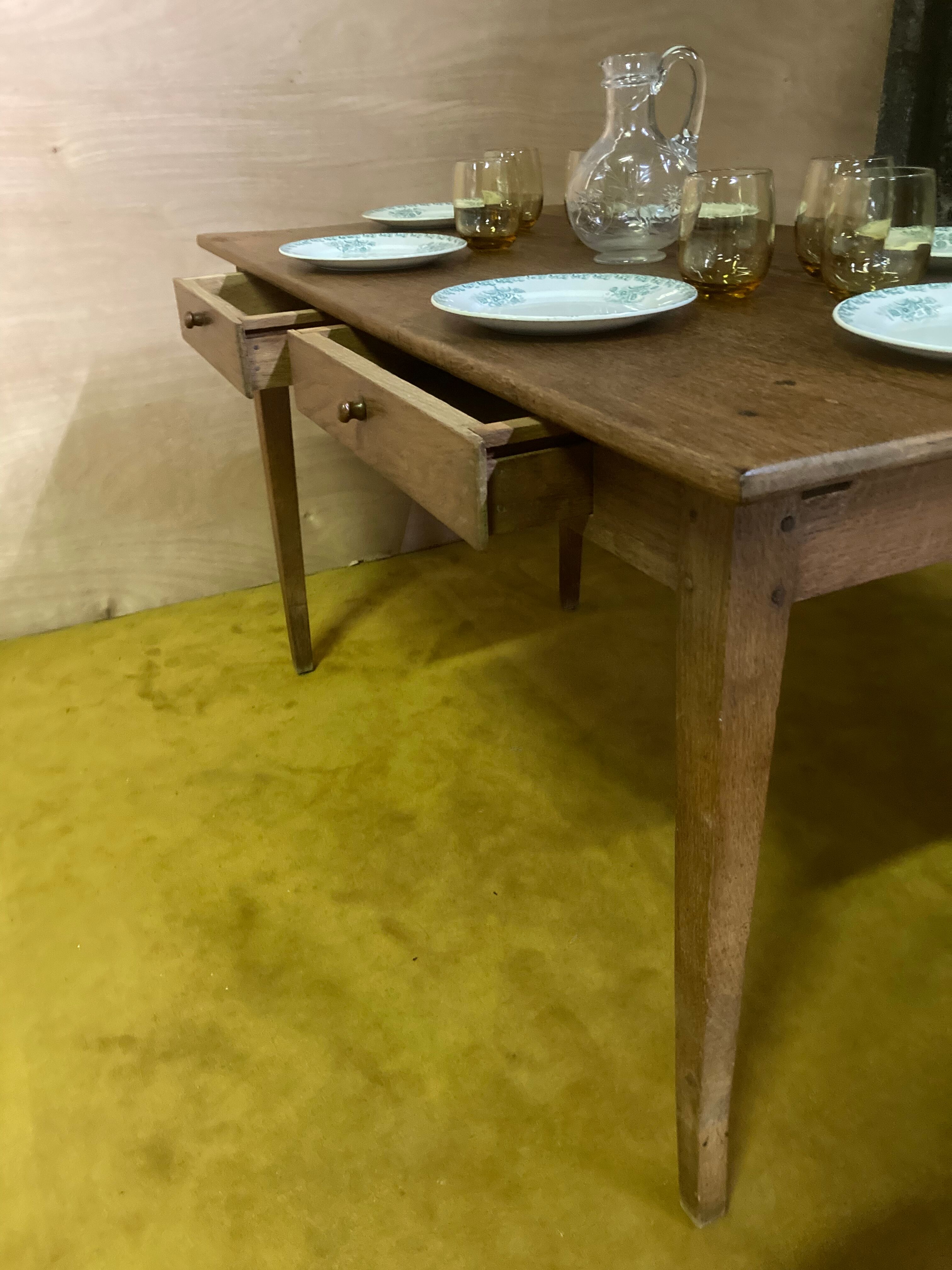 Real oak farmhouse table from the late 1800s.