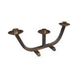 Brass candlestick in brutalist style, Austria 1970s.