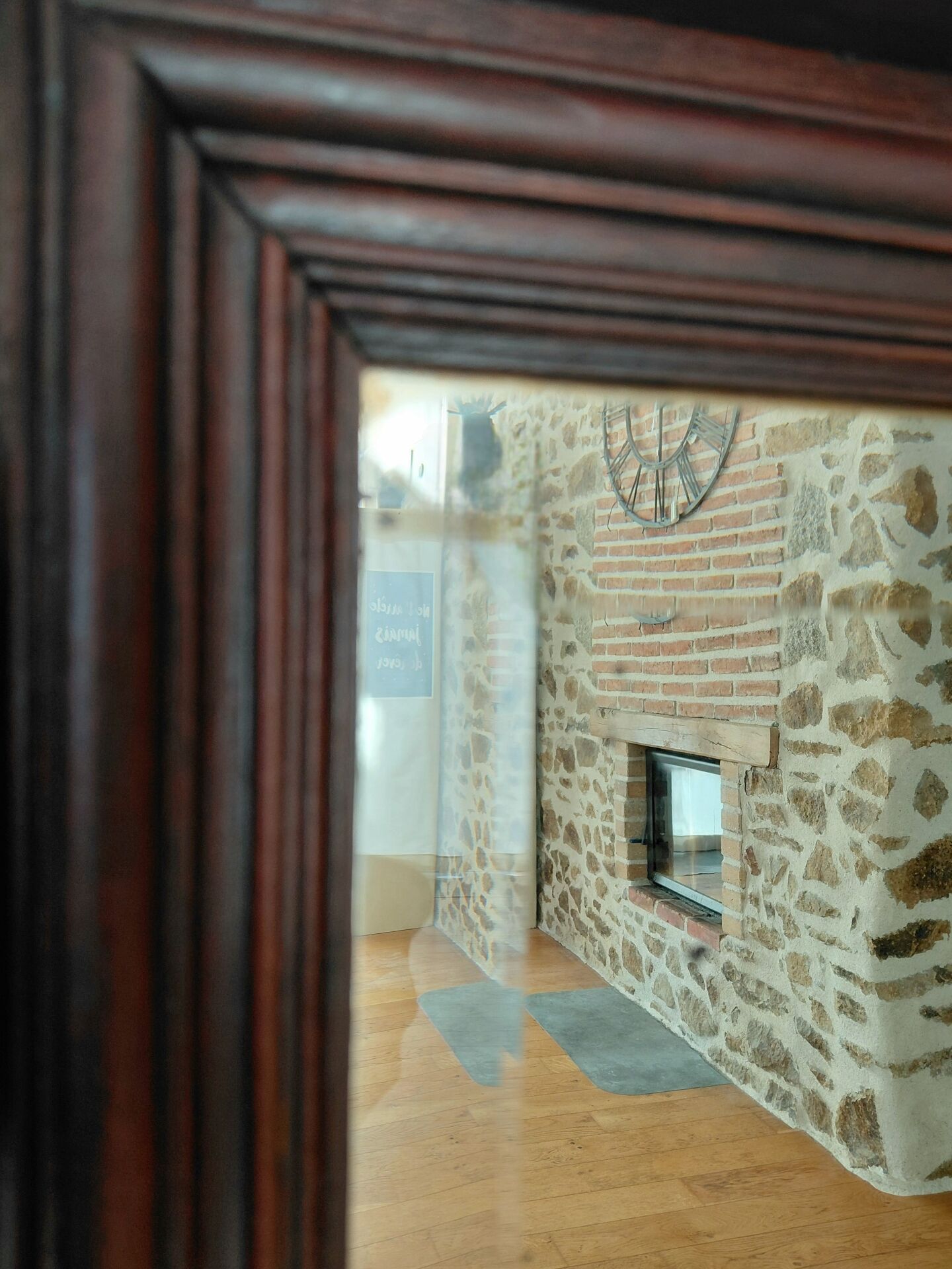 Large antique 19th-century mirror in carved wood - Haussmannian style.