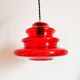Suspension en verre rouge vintage