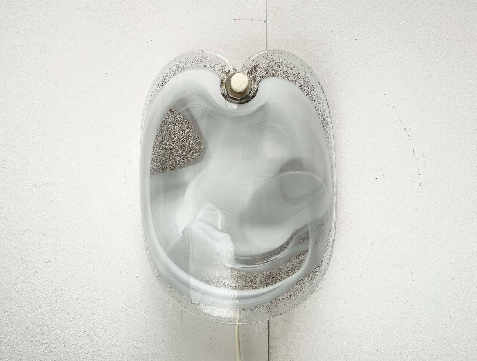 Vintage Danish Model Glasplattelampet Glass Sconce by Per Lütken for Holmegaard, 1970s