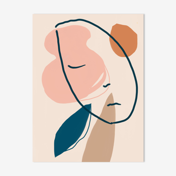 A sleeping head fine art print, illustration