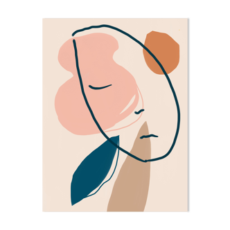 A sleeping head fine art print, illustration