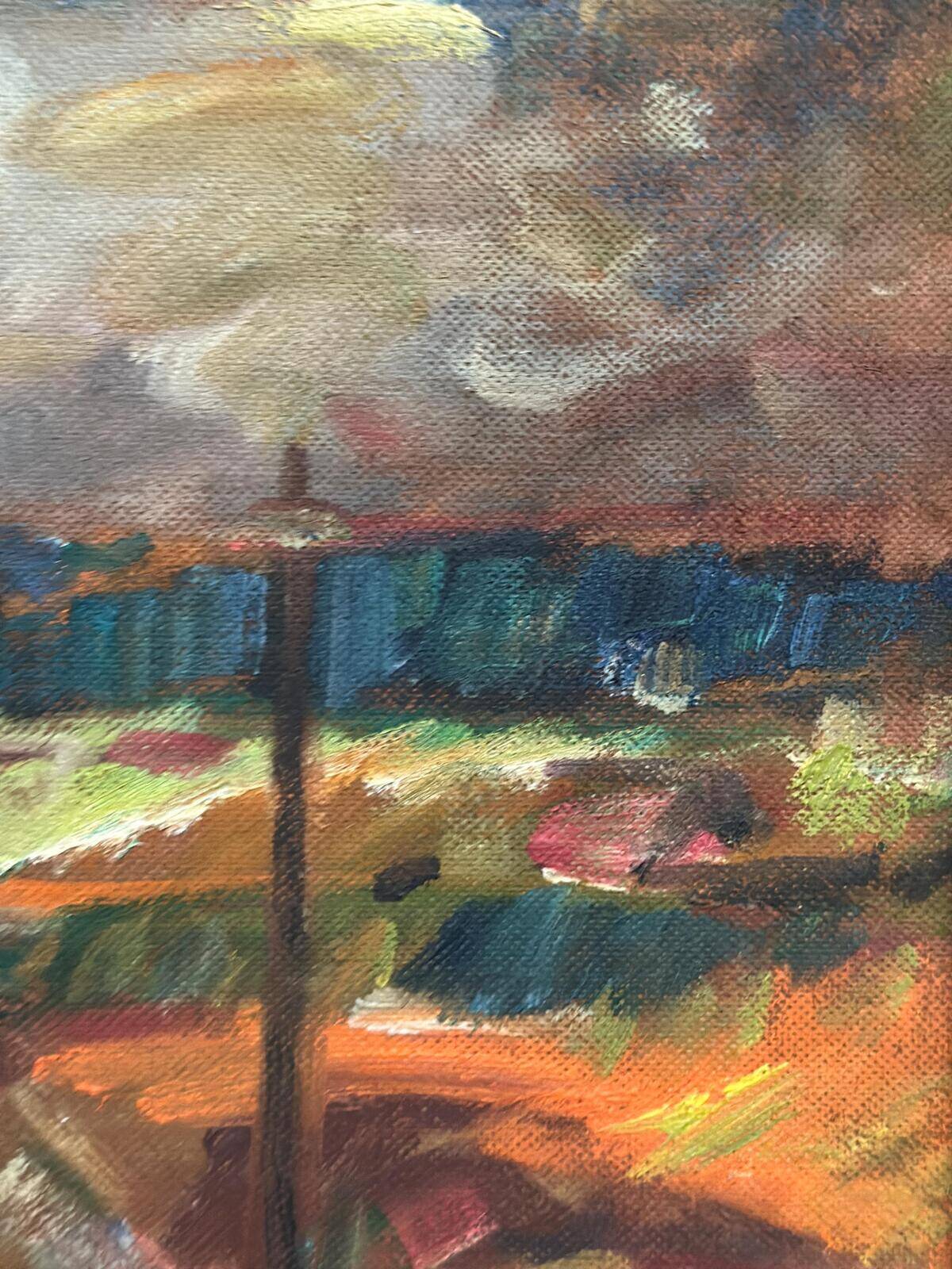 Original Swedish Oil on Panel – “Landscape with Figures” by Lars Niklasson