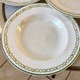 lot of 6 green and orange Longwy Iron Earth hollows from the beginning of the 19th century