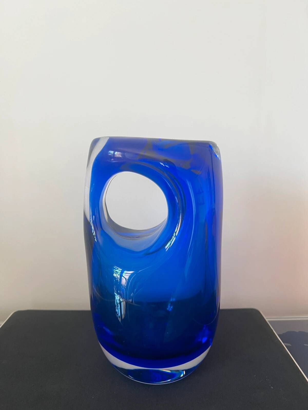 Magnificent vintage blue Murano vase.