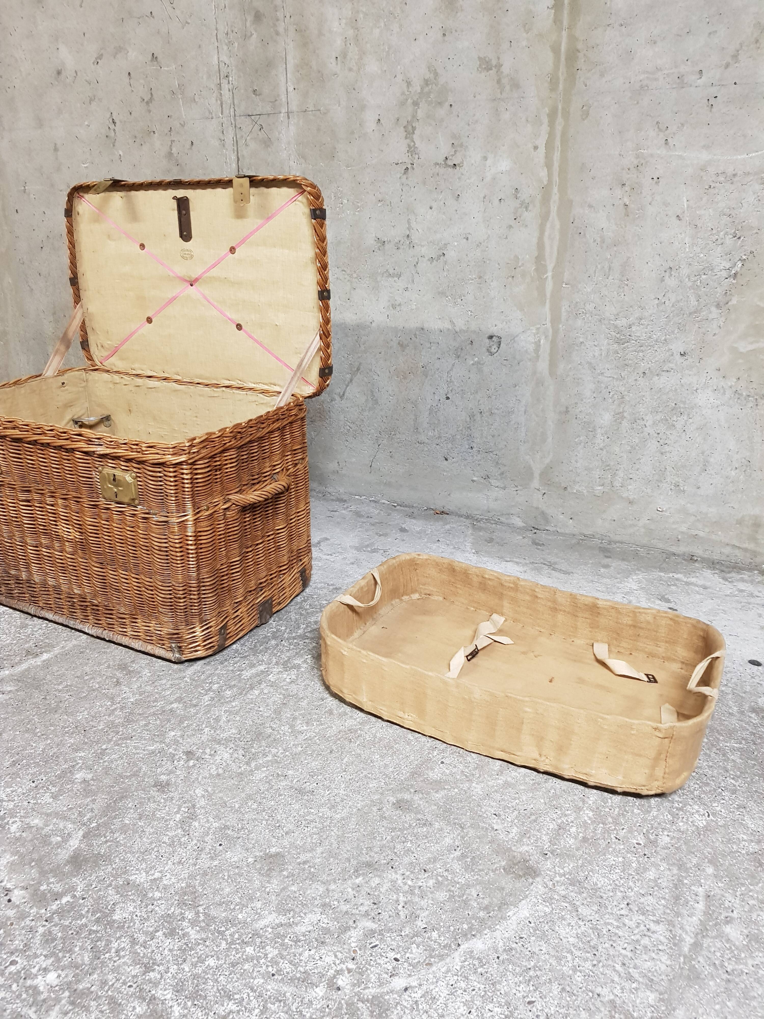 Vintage wicker trunk