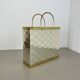 Rare hollywood regency paul evans style bicolor magazine holder, italy 1970