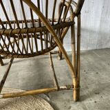 Fauteuil rotin vintage