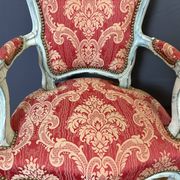 Paire de Cabriolets de Style Louis XV en Hêtre polychrome