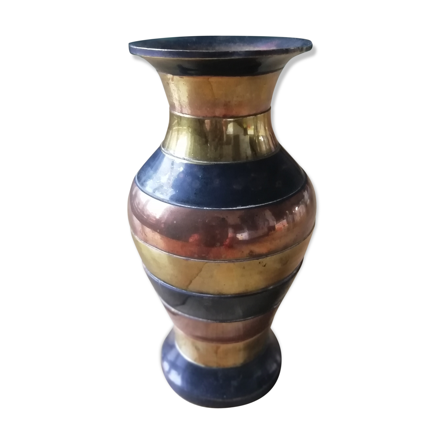 3-colour brass vase