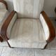 Paire de fauteuils art déco bois et tissu floral