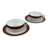 Duo of Digoin Sarreguemines cups