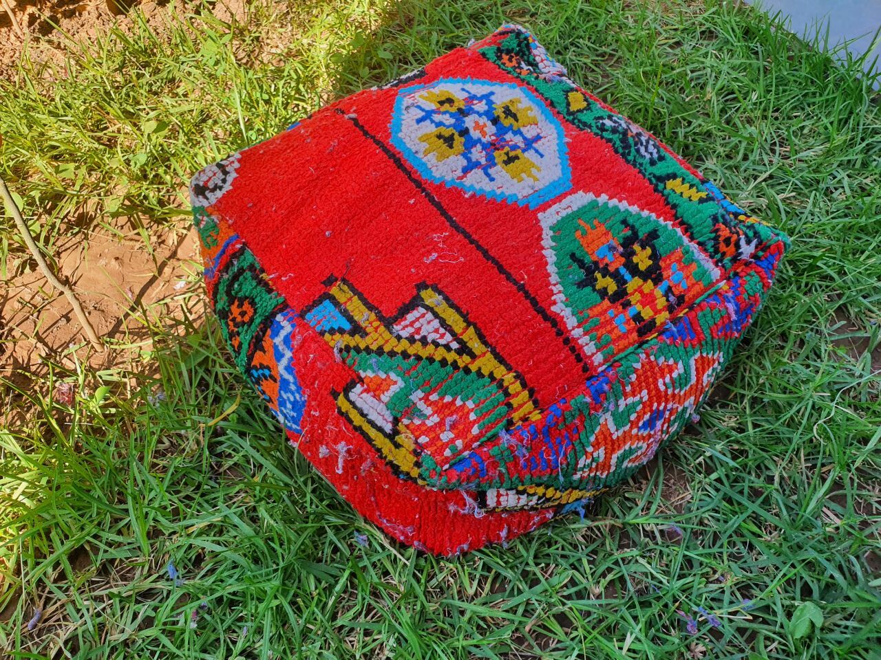 Moroccan carpet pouf