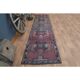 1970s Vintage Turkish Handmade Wool & Cotton Purple Runner Rug 91X359