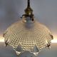 Holophane lamp, Art deco, jaren 30, geribbelde glasstructuur, gegoten glas