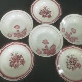 Set of 6 Sarreguemines plates and wolf mill