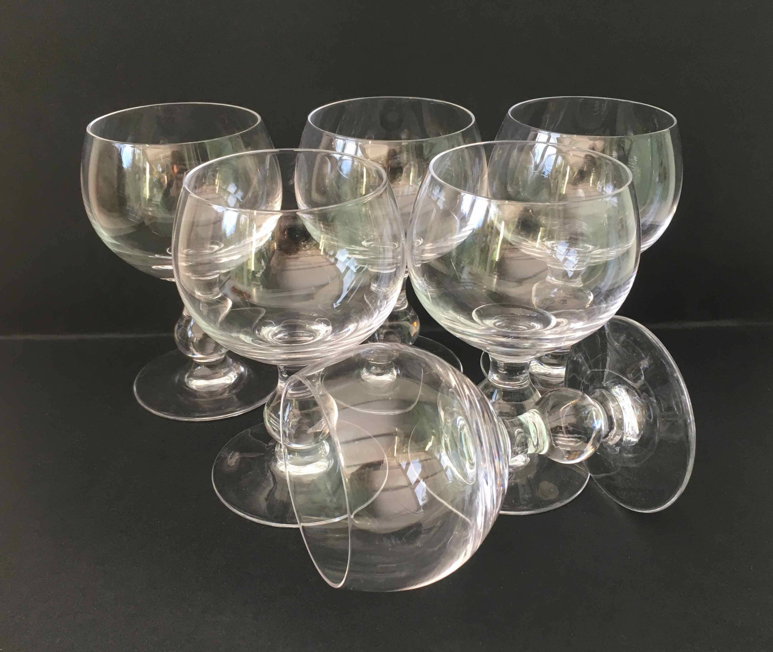 6 crystal wine glasses