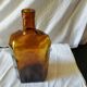 Vintage 6 sided amber bottle