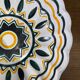 Quimper HB plate with Breton geometric design, vintage ceramic.