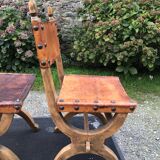 Set of 4 vintage brutalist chairs by Bram Sprij, Netherlands 1960s. in beech.