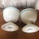 Pair old egg cup carlton ware 1976 ceramic white & blue vintage