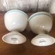Paire ancien coquetier carlton ware 1976 céramique blanc & bleu vintage