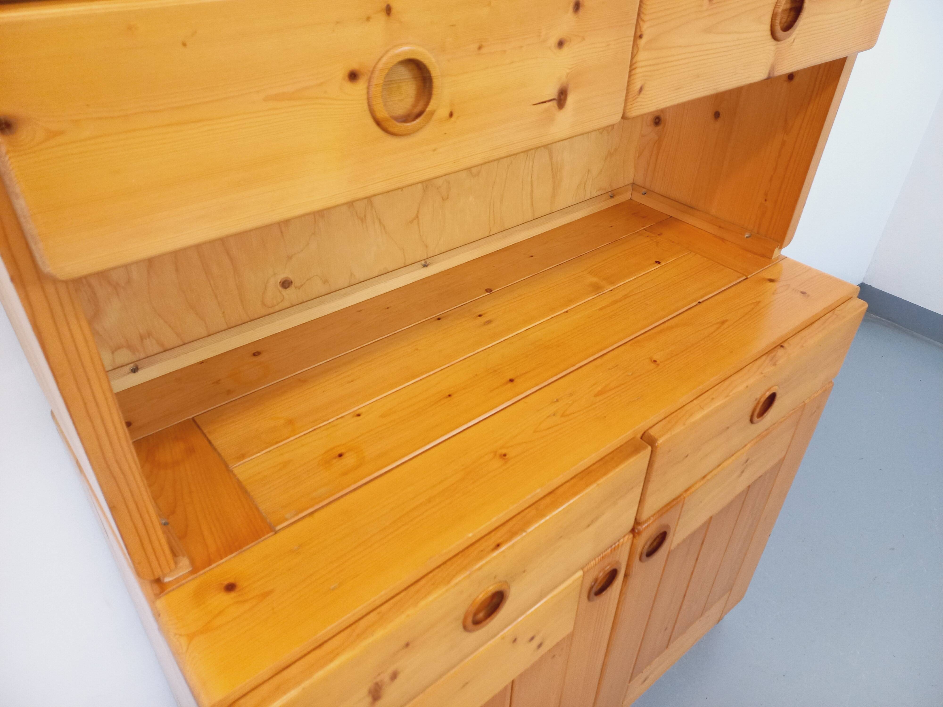 Charlotte Perriand Les Arcs vintage pine storage unit from the 60s 70s